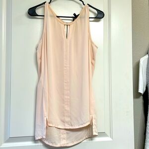 Express size Medium pale pink sheer dressy high low tank